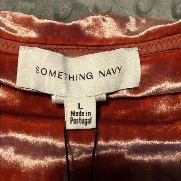 Somethingโ Navy Pink/Blush Velour Bikini Bottom, L, NWT - Picture 4 of 5